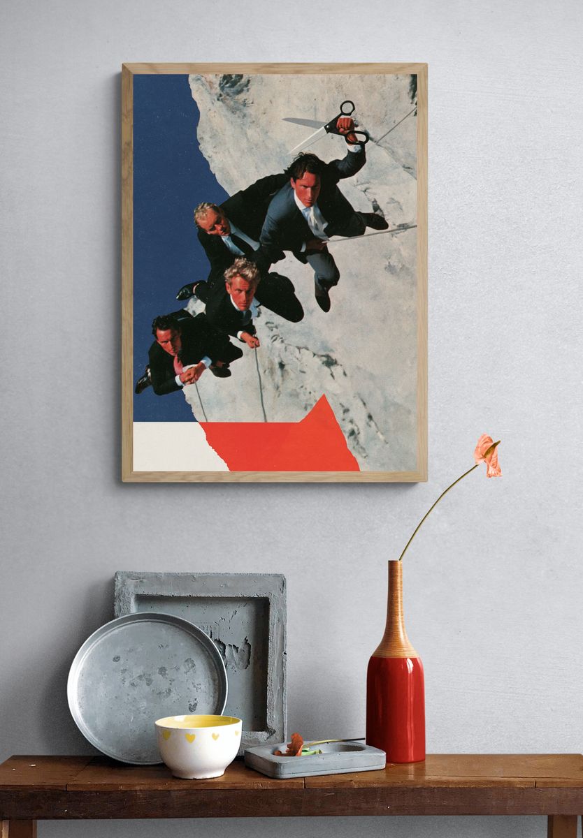 Cliffside Climbers Vintage Poster. — room view 3