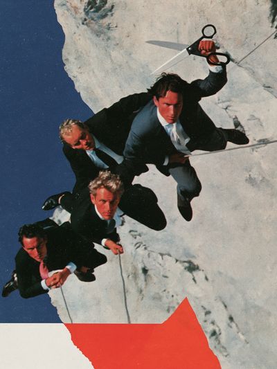 Cliffside Climbers Vintage Poster.