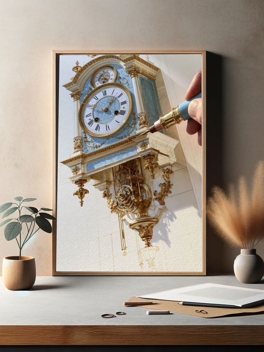 Ornate Clockwork Illustration Poster. — room view 2