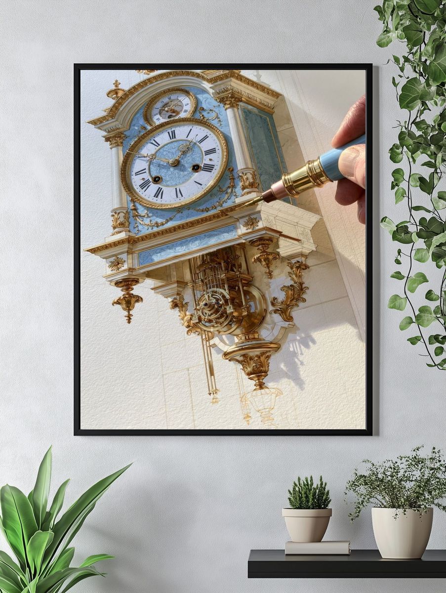 Ornate Clockwork Illustration Poster. — room view 4