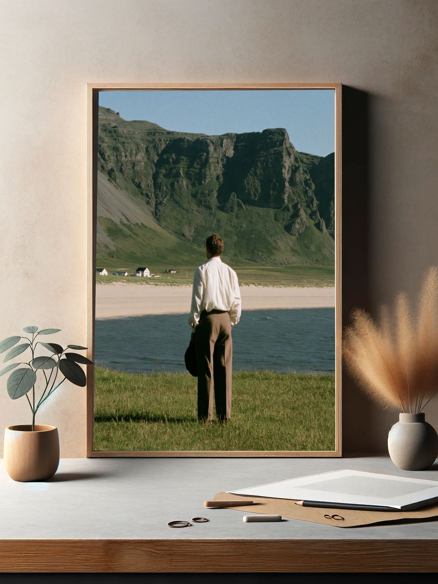 Coastal Cliff View Photography Poster. — room view 2