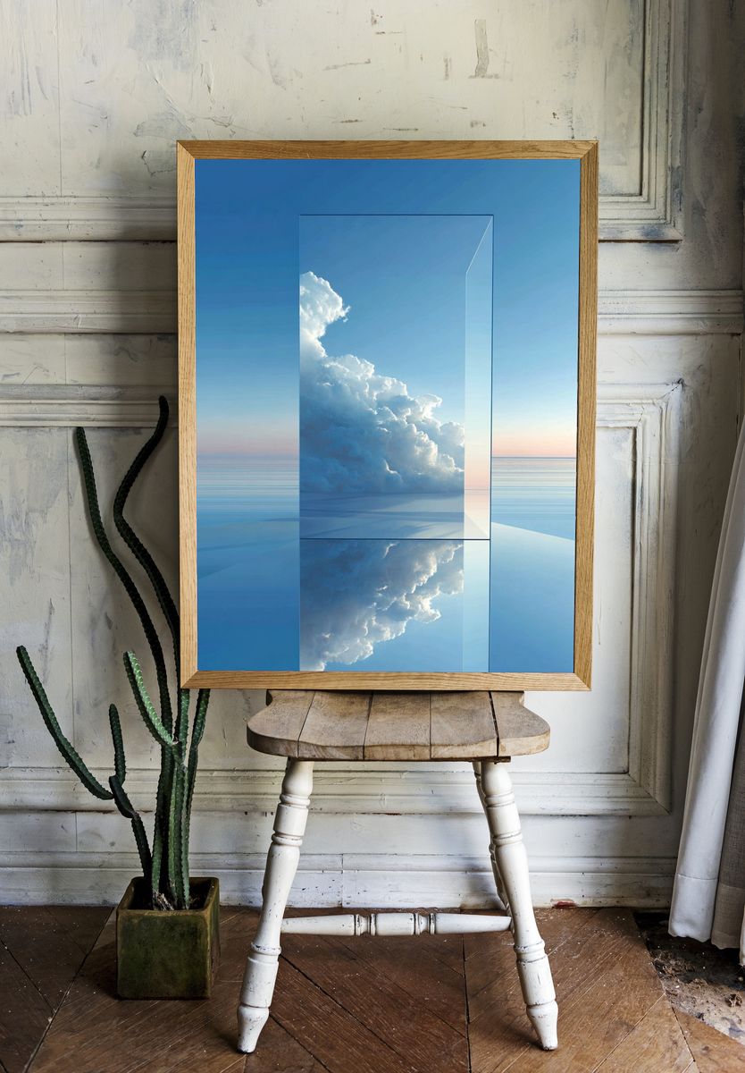 Cloud Reflection — Minimalist Print. — room view 1