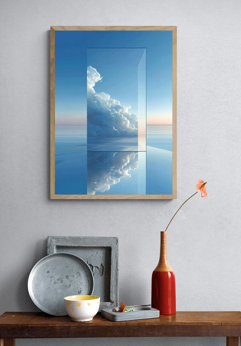 Cloud Reflection — Minimalist Print. — room view 3