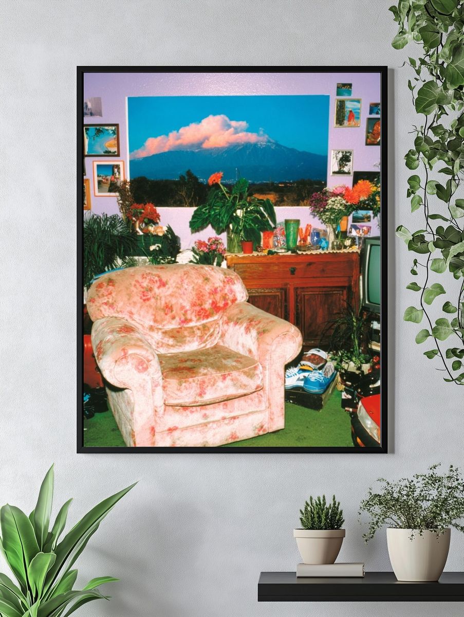 Cozy Living Room with Mountain View Poster. — room view 4