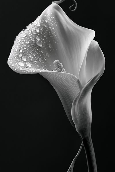 Calla Lily Black-White Poster.