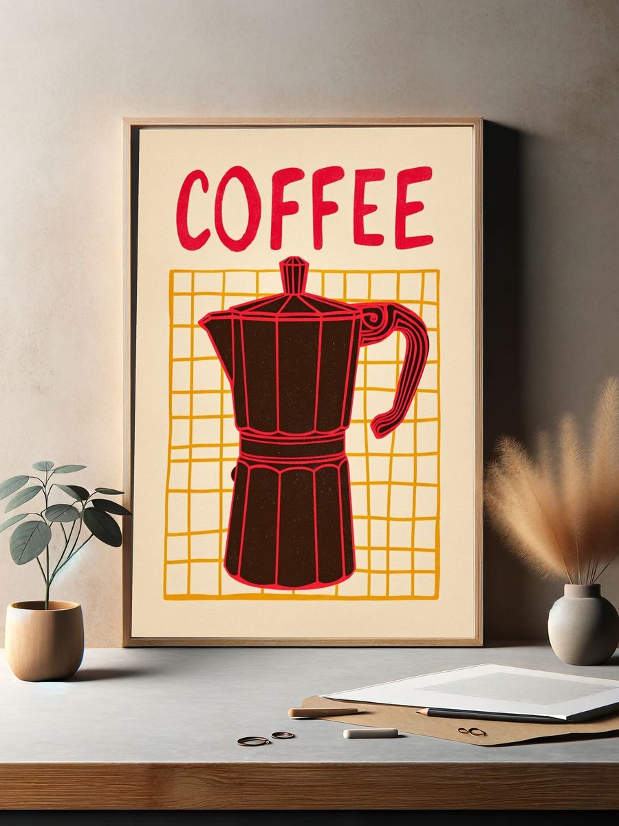 Coffee Maker — Illustration Print. — room view 2