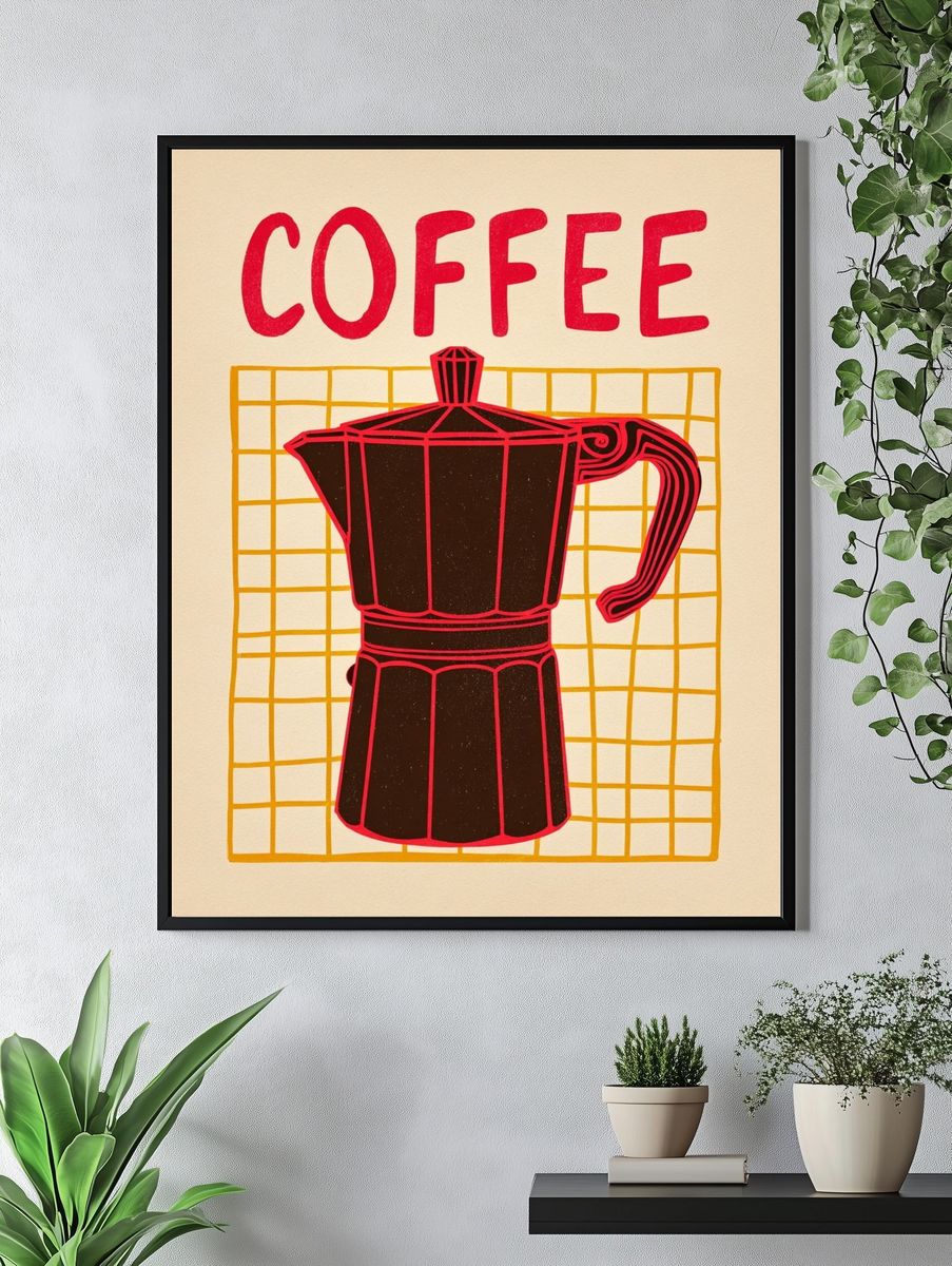 Coffee Maker — Illustration Print. — room view 4