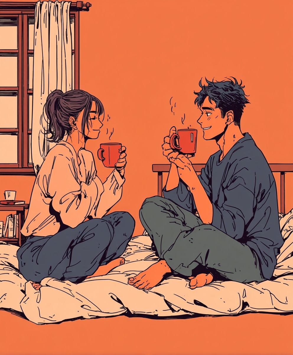 Cozy Morning Coffee — Illustration Print. poster detail