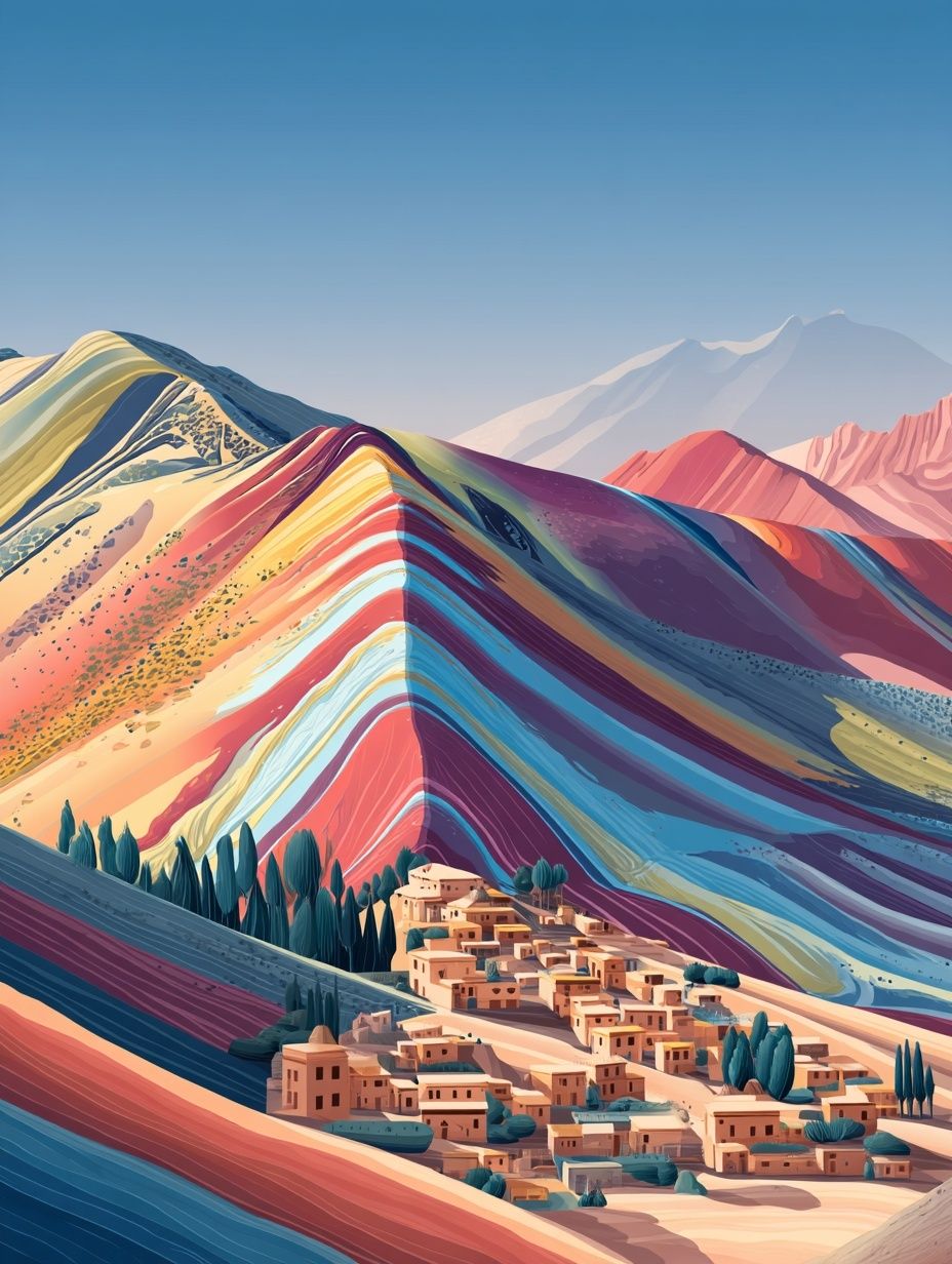 Colorful Mountain Landscape Poster. poster — nature art