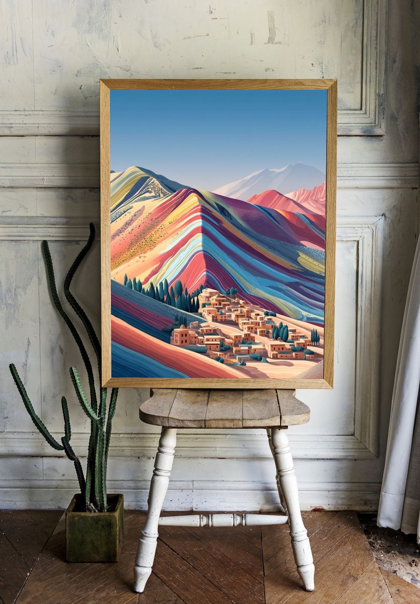 Colorful Mountain Landscape Poster room preview