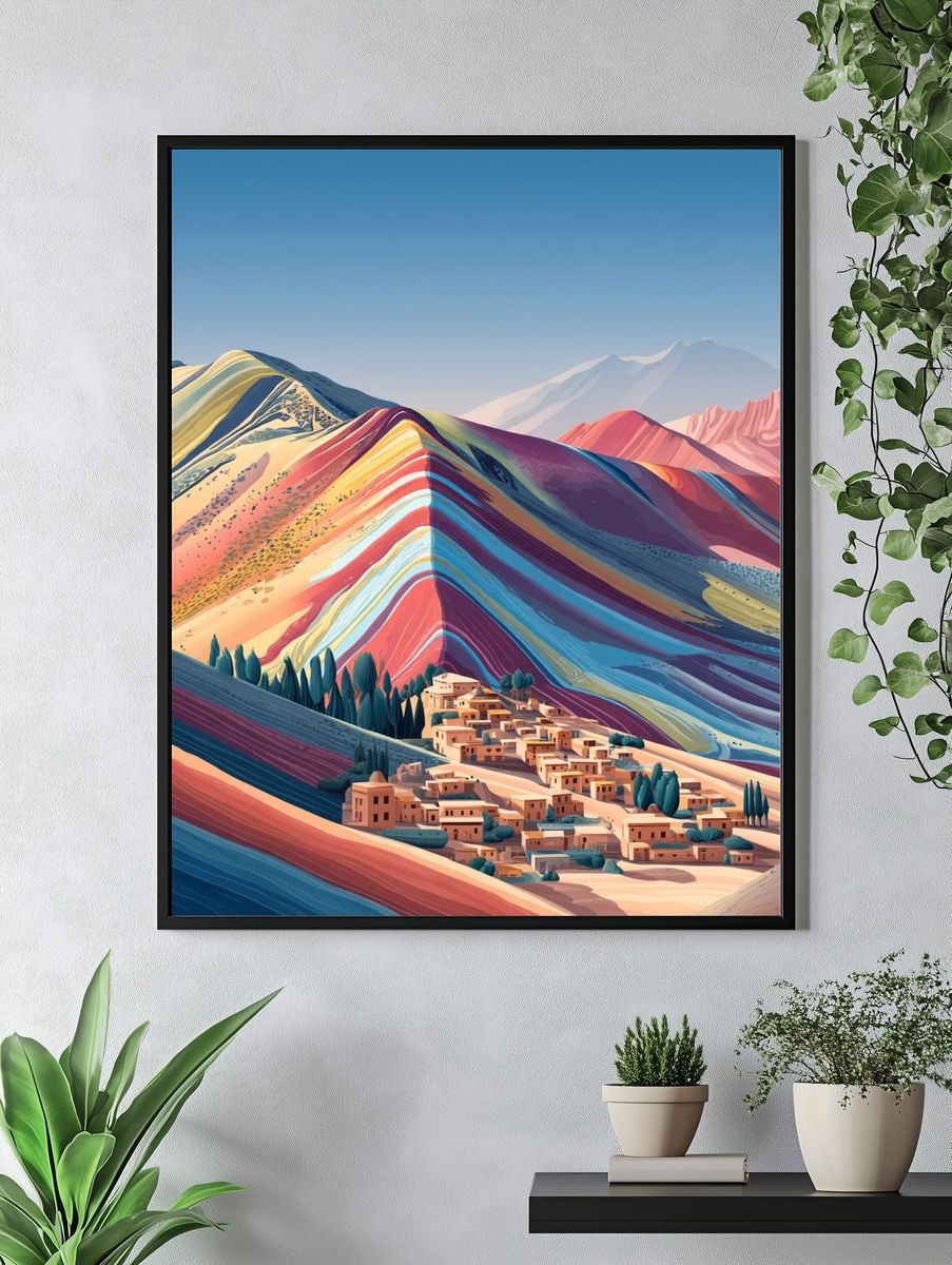 Colorful Mountain Landscape Poster. — room view 4