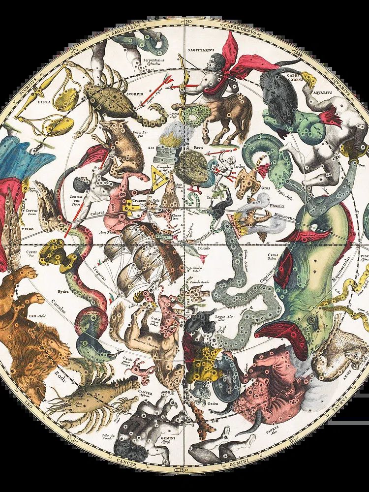 Celestial Constellations Map Poster. poster — maps-travel art