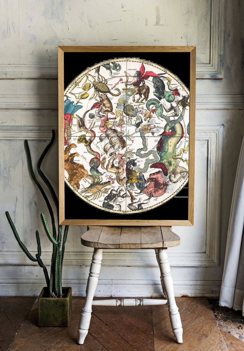 Celestial Constellations Map Poster. — room view 1