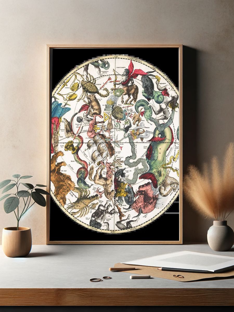 Celestial Constellations Map Poster. — room view 2