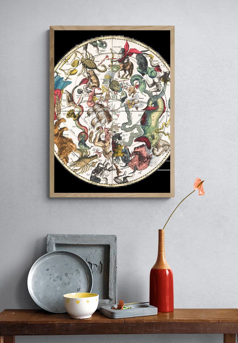 Celestial Constellations Map Poster. — room view 3