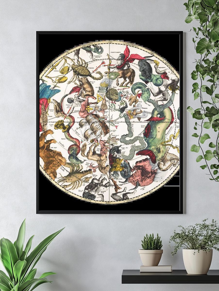 Celestial Constellations Map Poster. — room view 4