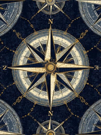 Nautical Compass Pattern Poster. poster