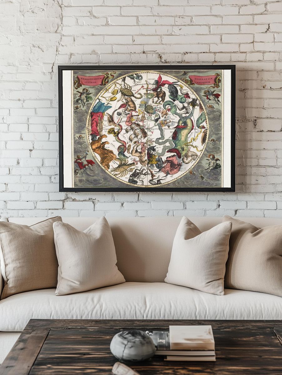 Antique Celestial Map Poster. — room view 1