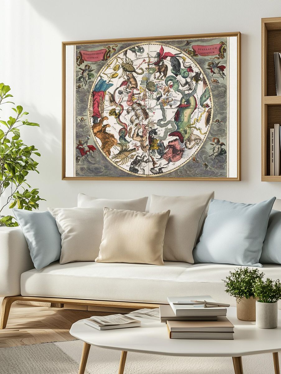 Antique Celestial Map Poster. — room view 2