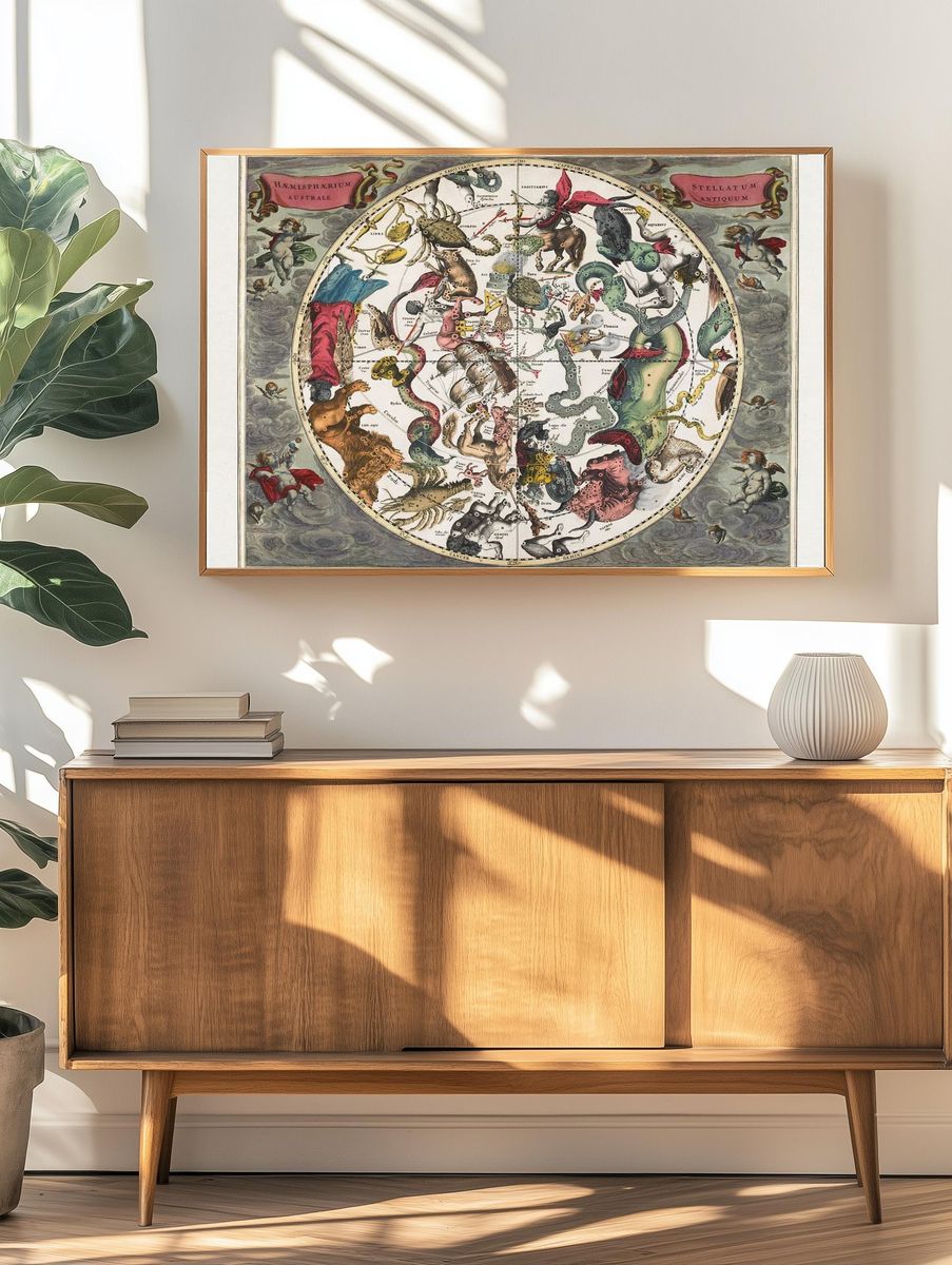 Antique Celestial Map Poster. — room view 3