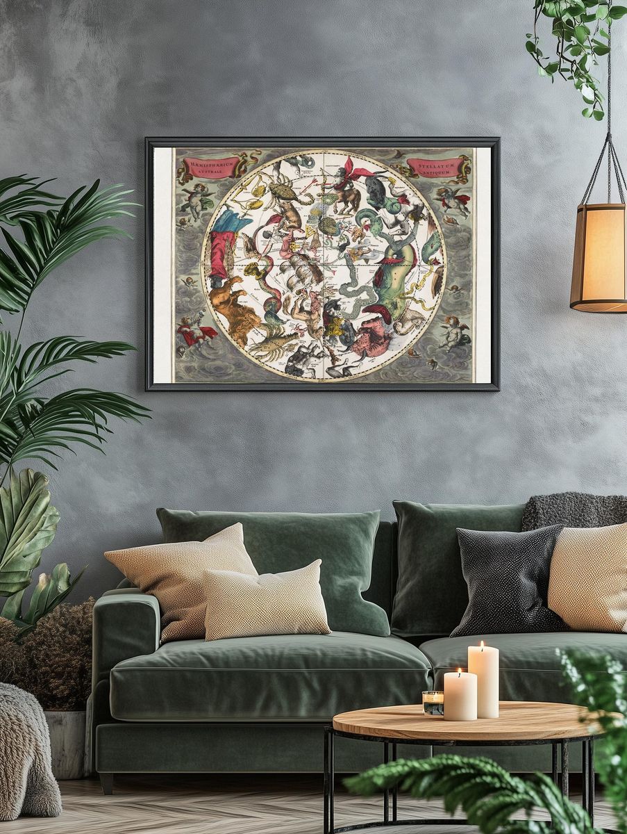 Antique Celestial Map Poster. — room view 4