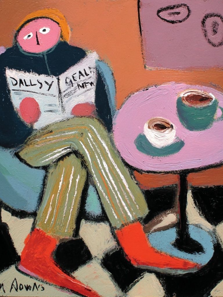 Cozy Morning Reading — Illustration Print. poster — illustration art