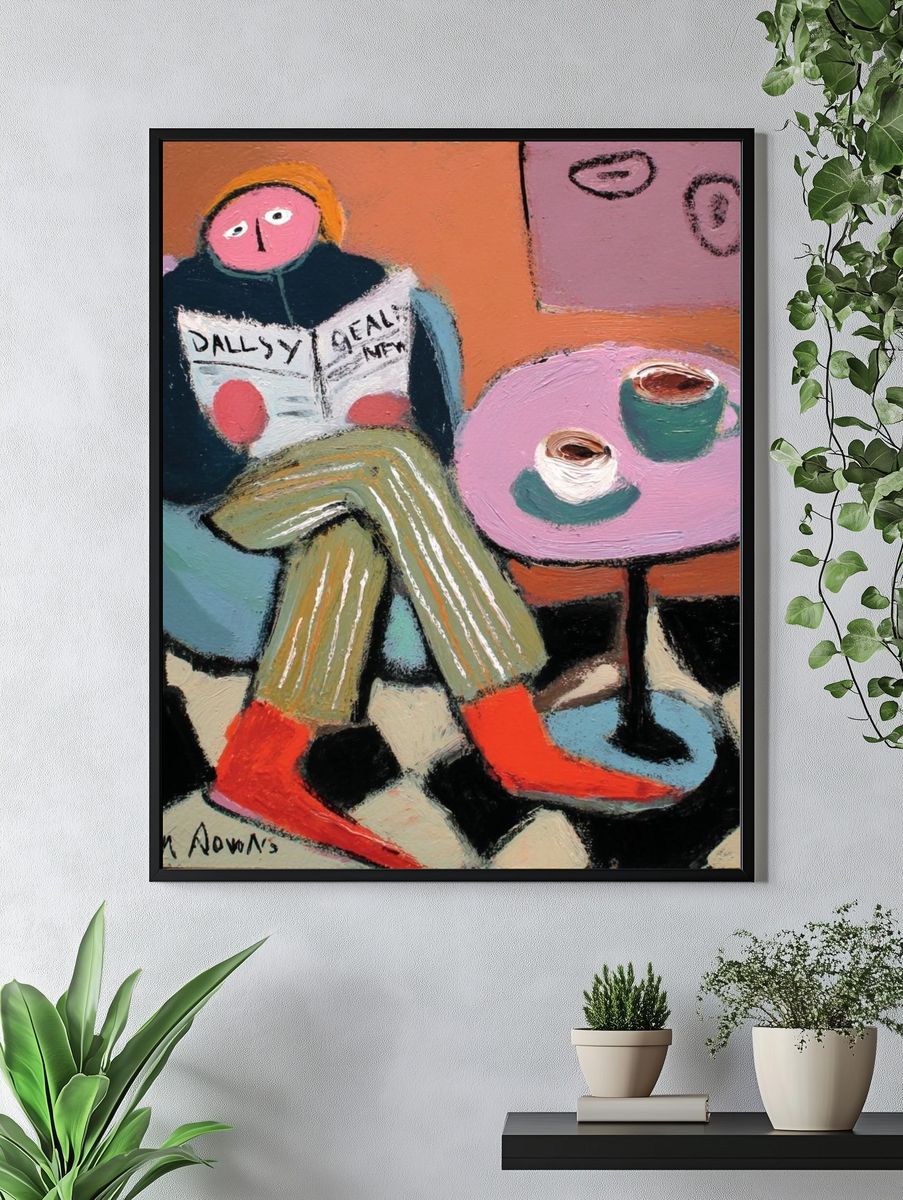 Cozy Morning Reading — Illustration Print. — room view 4