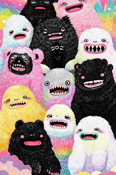 Colorful Monsters — Cartoon Print. poster