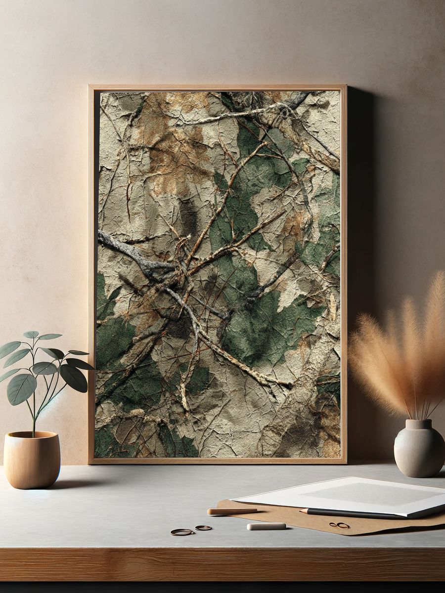 Camouflage Texture Poster. — room view 2