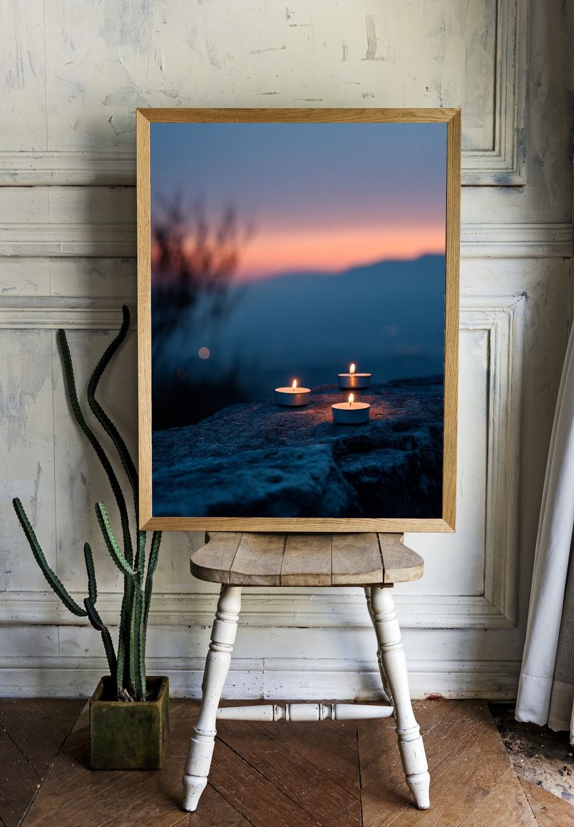 Candles at Dusk — Photography Print. — room view 1