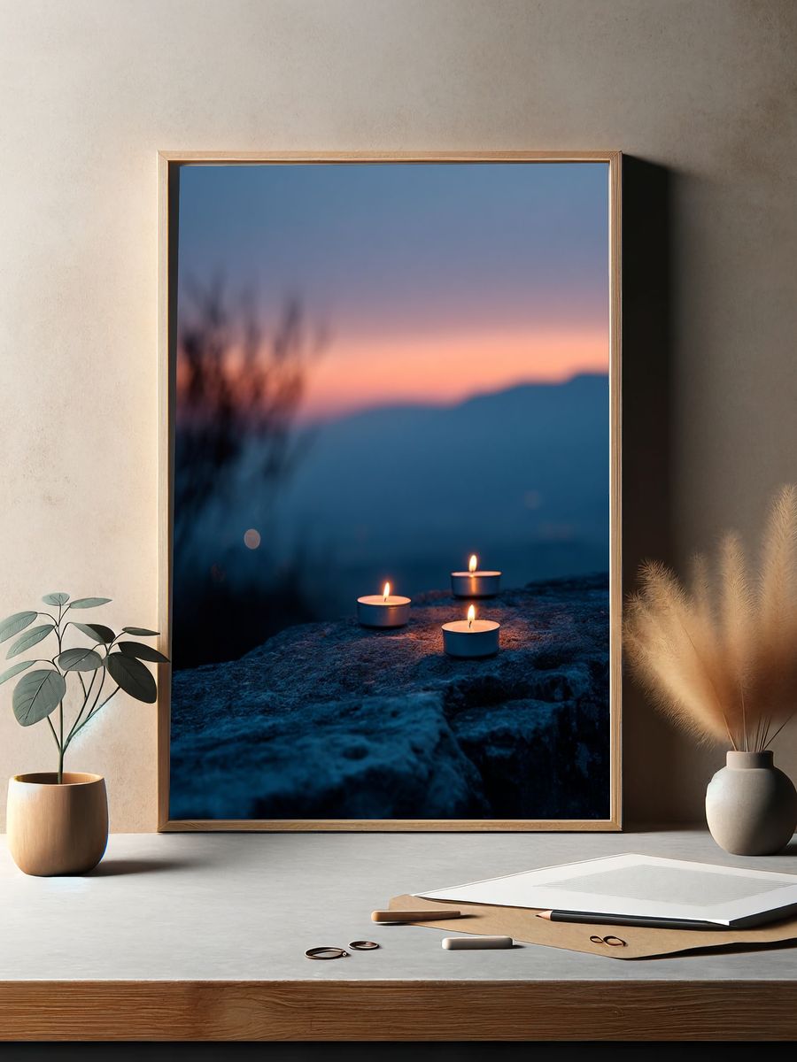 Candles at Dusk — Photography Print. — room view 2