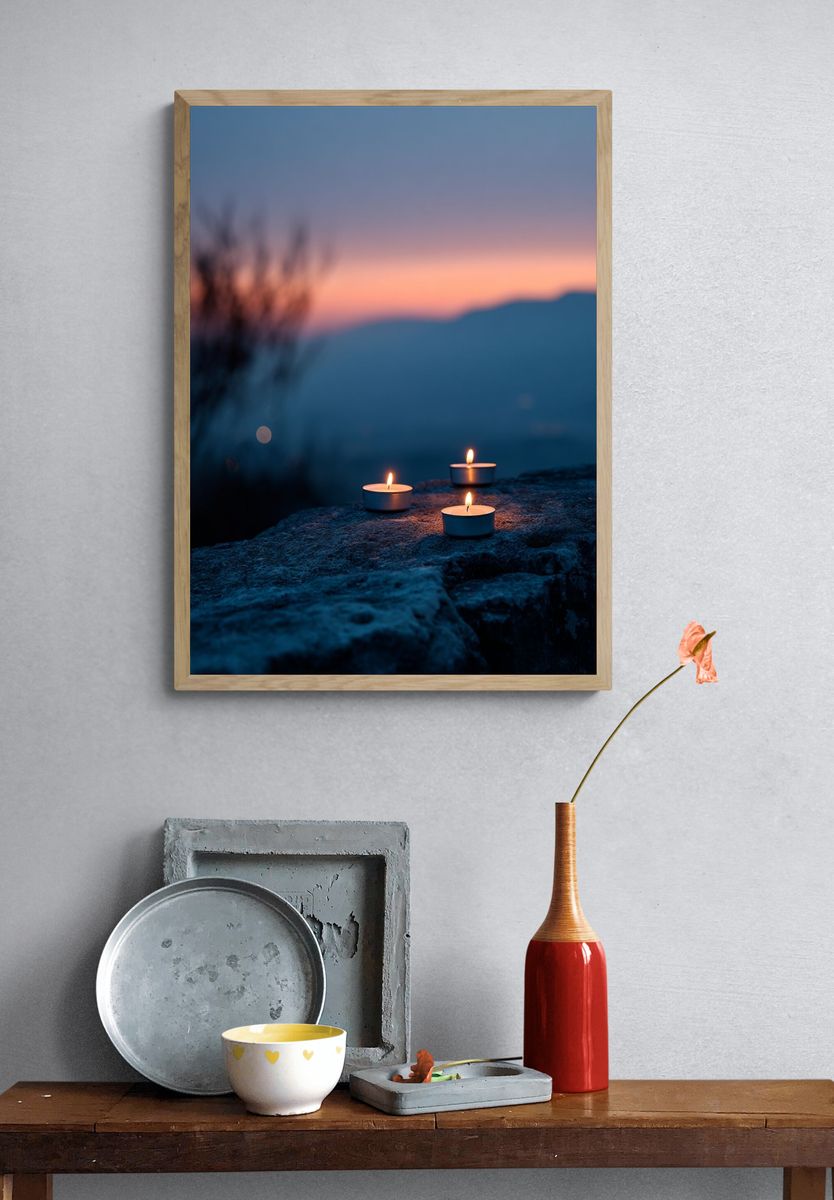 Candles at Dusk — Photography Print. — room view 3