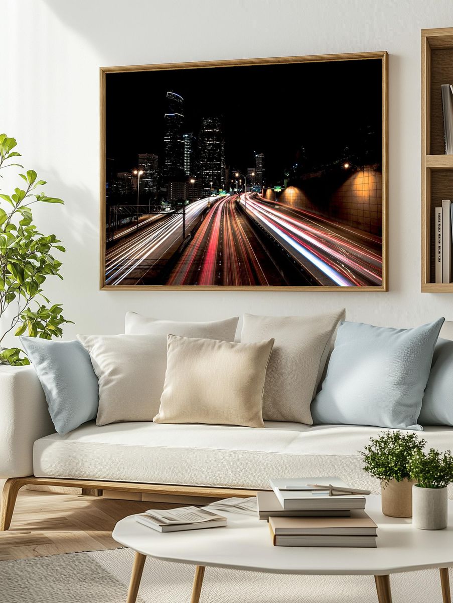 City Lights at Night — Photography Print. — room view 2