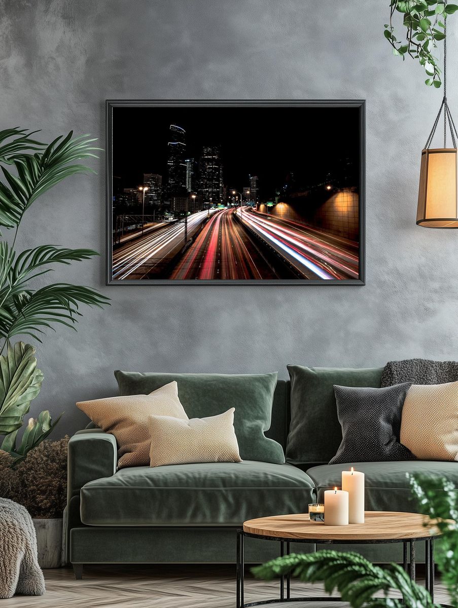 City Lights at Night — Photography Print. — room view 4