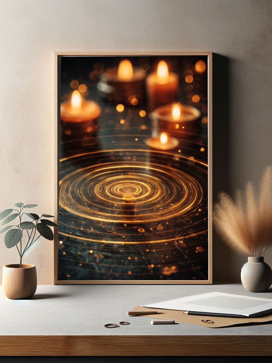 Candlelight Ripples — Photography Print. — room view 2