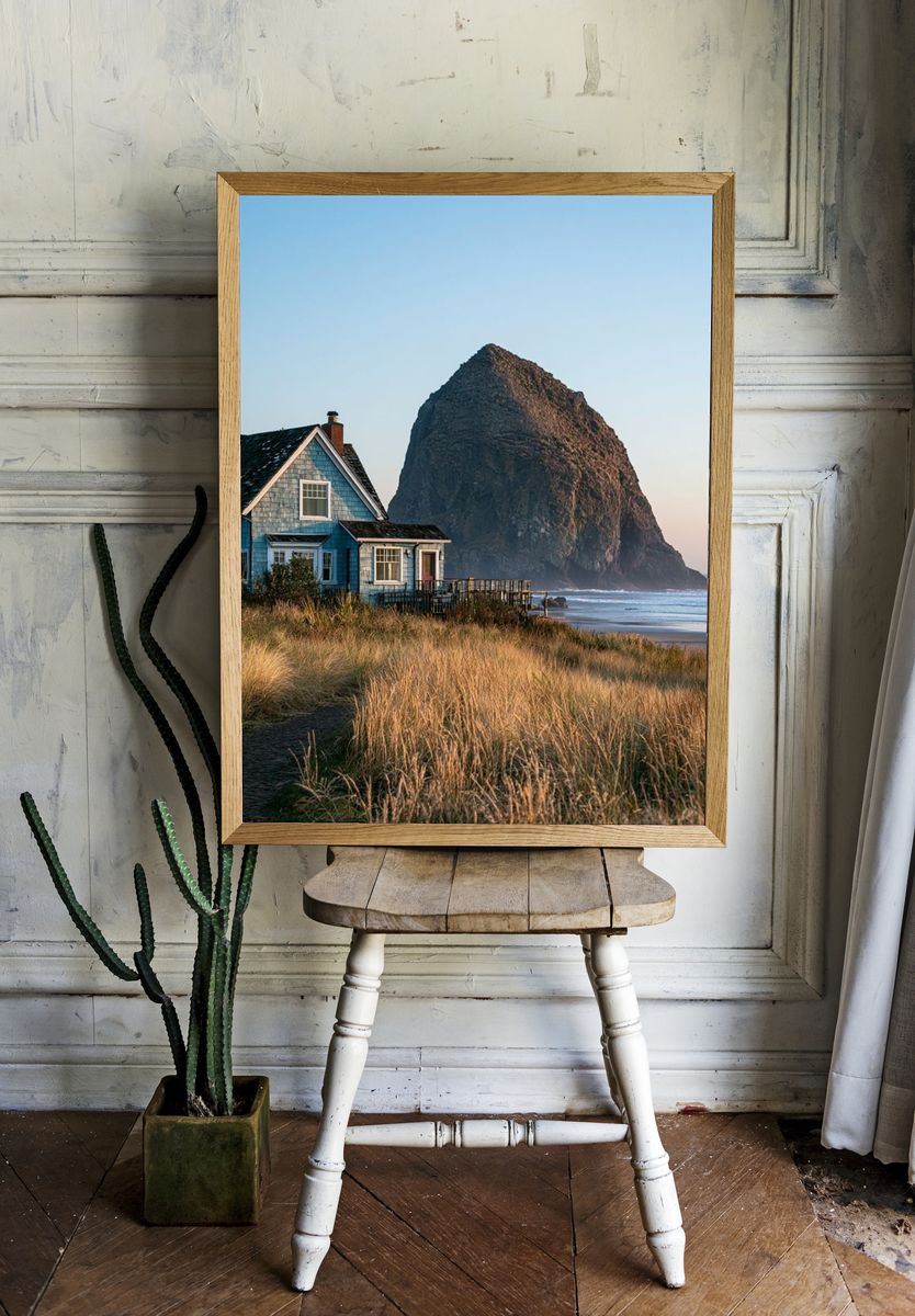 Coastal Cottage at Haystack Rock Poster. — room view 1