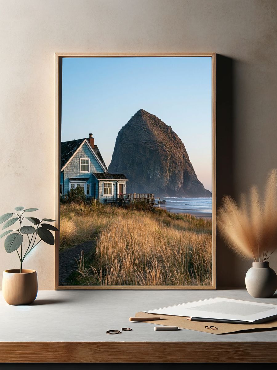 Coastal Cottage at Haystack Rock Poster. — room view 2