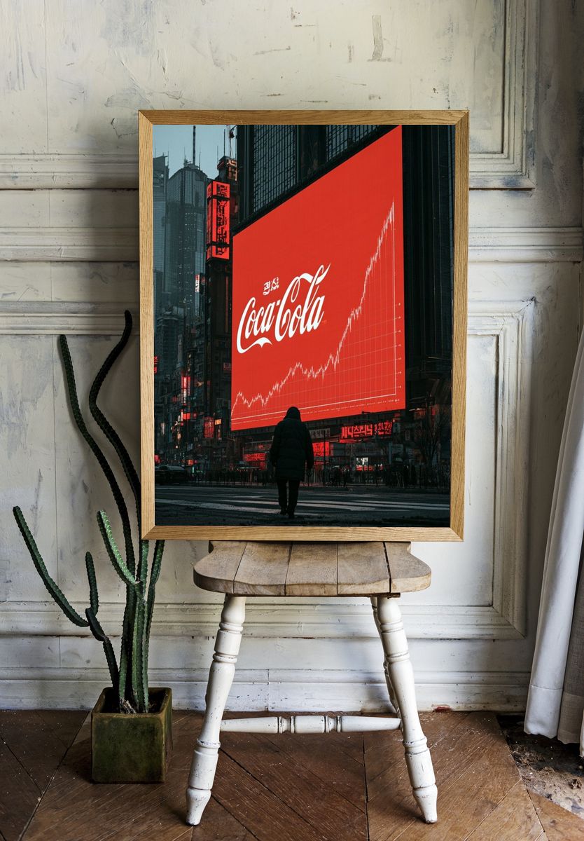 Coca-Cola Neon Cityscape Poster. room preview