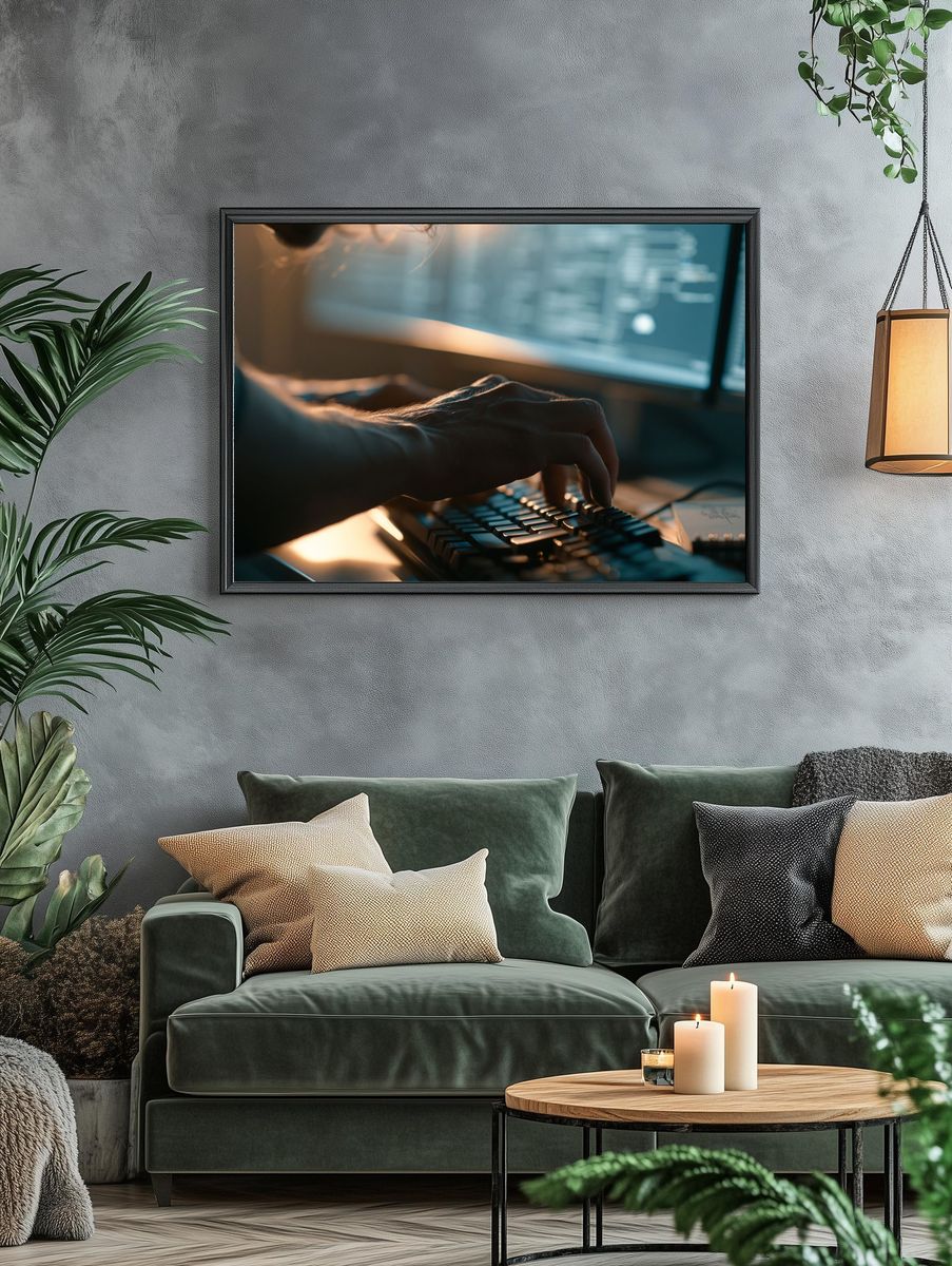 Coder at Keyboard Photography Poster. — room view 4