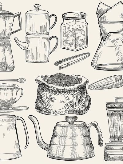 Coffee Brewing Sketch Poster. poster print