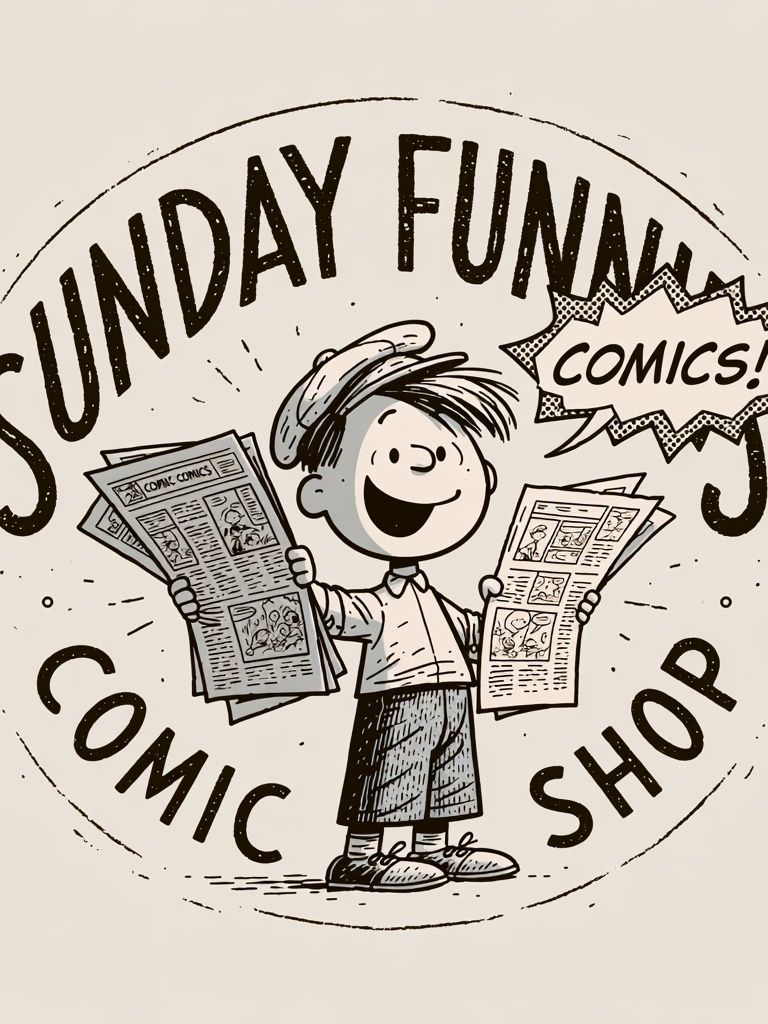 Sunday Funday Comic Shop Poster. poster detail