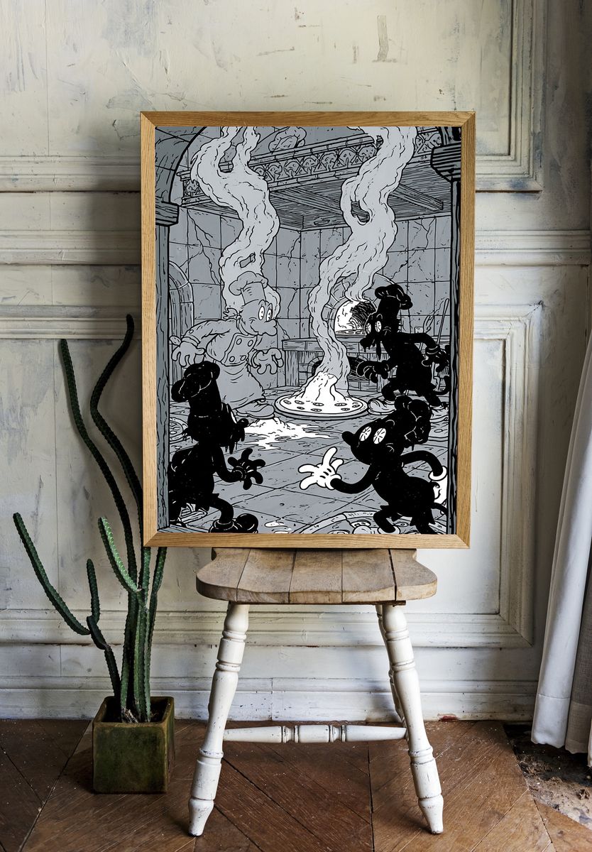 Mickey Mouse Kitchen Chaos Poster. — room view 1
