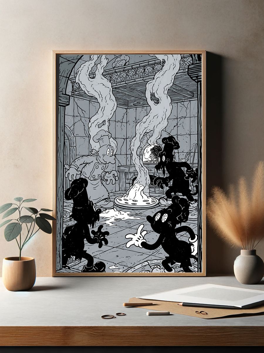 Mickey Mouse Kitchen Chaos Poster. — room view 2