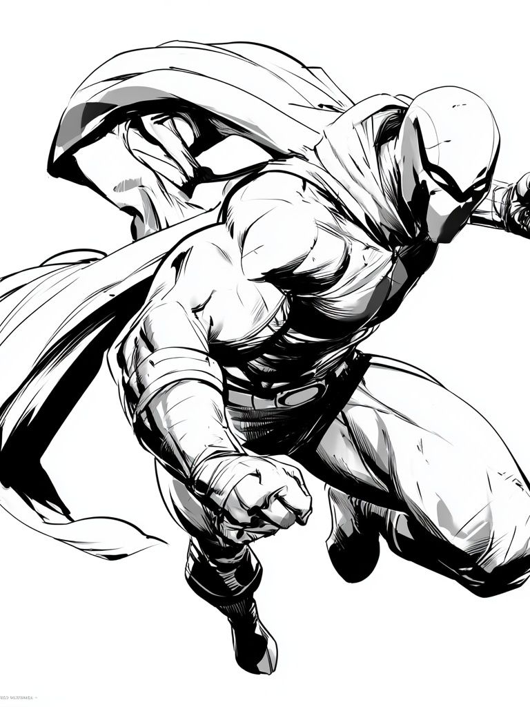 Masked Superhero Ink Poster. poster detail