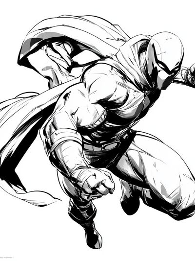Masked Superhero Ink Poster. poster