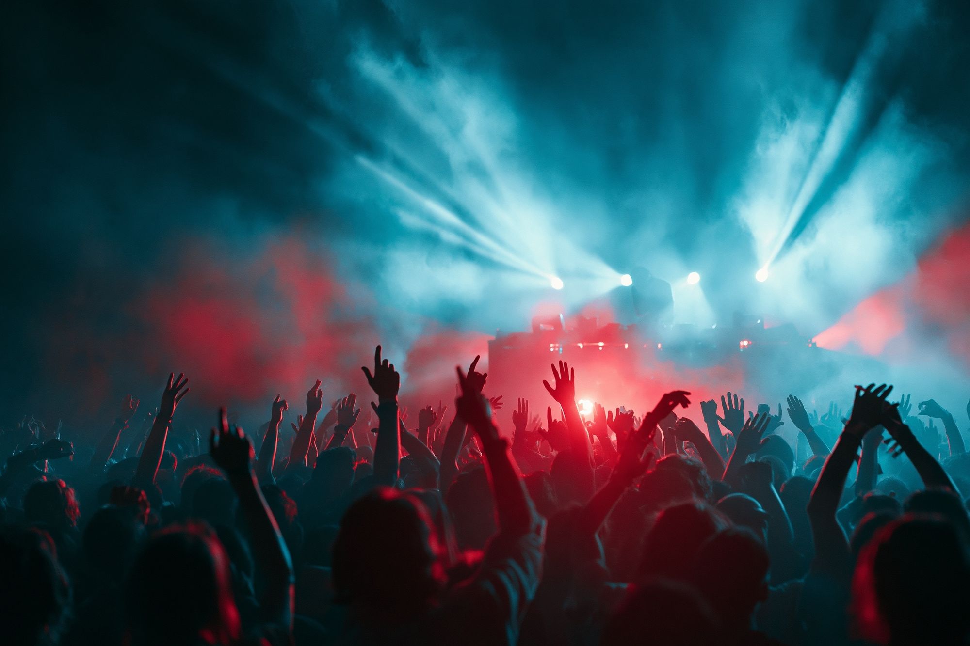 Concert Crowd Lights Photography Poster. poster — photography art