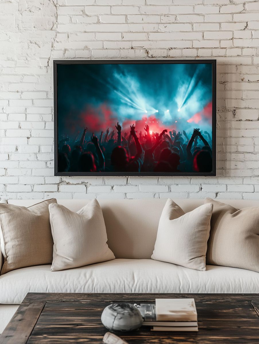 Concert Crowd Lights Photography Poster. — room view 1