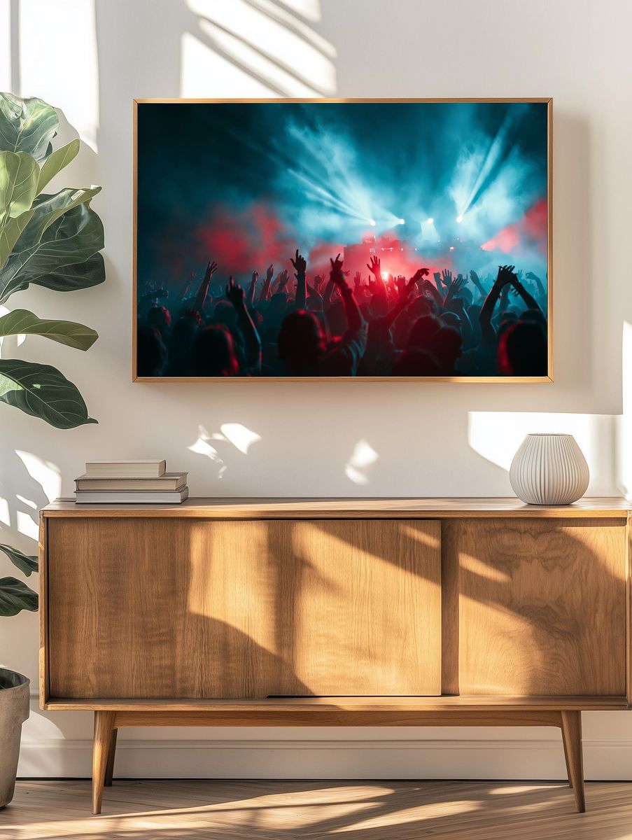 Concert Crowd Lights Photography Poster. — room view 3