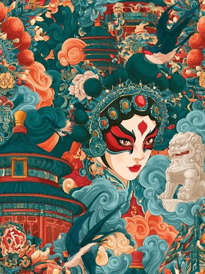 Chinese Opera Portrait Print.