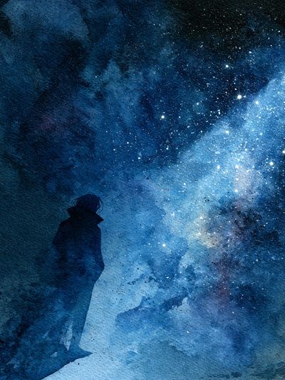 Cosmic Silhouette Illustration Poster. poster print